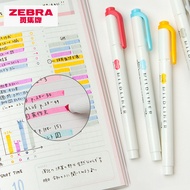 Ada Stok Jepun ZEBRA Official Flagship Store Zebra Highlighter Pen WKT7 Highlighter MILDLINER Double