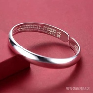 bracelet  手镯 妈妈款实心纯银手镯女款足银s999银镯子长辈老人母亲节生日礼物