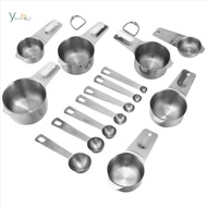 Stainless Steel Measuring Cups and Spoons Set of 14 Pieces,7 Nesting Cups and 7 Stackable Spoons Pro