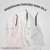 Rangkaian Pancing Ikan Nila/Jaer dengan 3/2 Mata Kail Mancing