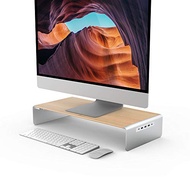 j5create Wooden Monitor Stand with USB Type C/HDMI Docking Station - USB 3.1 C to C Cable Included -