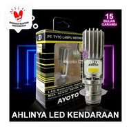 Lampu Depan Motor LED COB H6 12 Watt Putih Super Terang Mio Beat Supra