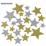 NONEDYODYE9I 200pcs Sparkly Foam Stickers, Silver and Gold Stars Shape Glitter Star Foam Stickers, 4