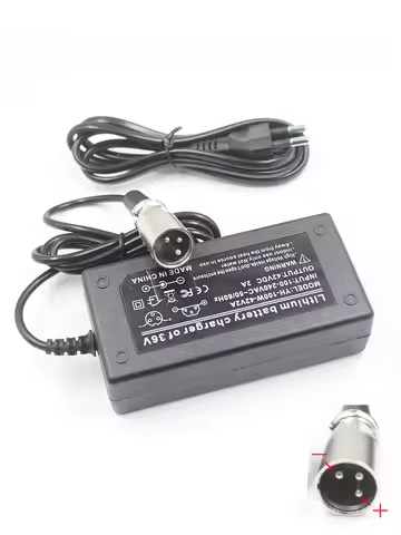 24V 29.4V 2A / 36V 42V 2A / 48V 54.6V 2A For Littium Battery li ion li-ion Charger DC Plug XLRM 3P 1