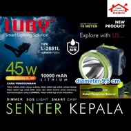 LUBY Headlamp Senter kepala Cas LED 45W - 45 Watt 10000mAh L-2881L Cahaya Putih / L-2881K Cahaya Kun