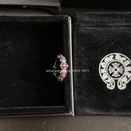 CHROME HEARTS CH 克羅心十字花 粉鑽開口戒指