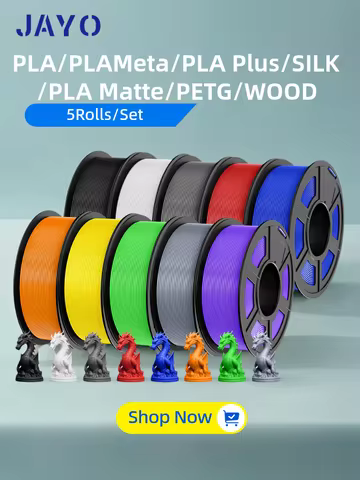 JAYO 3D Filament PLA/PLA META/PETG/SILK PLA+/Wood/PLA Marblel/ APLA 1.75mm 5Roll 1.1KG/0.5KG 3D Prin