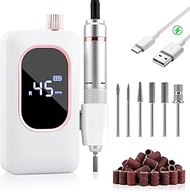 Electric Nail File, Nail Drill Pro Rechargeable 4000mAh with 8 Hour Runtime, 45000RPM Acrylic Nail K