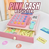 【Toys Island】Pink Cash Register Pretend Play Toy Money Scanner Store Cashier Grocery Store Toy Gift