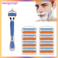 wangyongh Universal 5-Ply Manual Razor Blade Orange Blade 5-Ply Razor Men's Razor