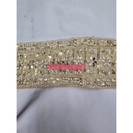 Indian Spiral Strip Flower Pattern Beautiful Gold Color Width 3 Inches Length 10 Yards Use To Decora