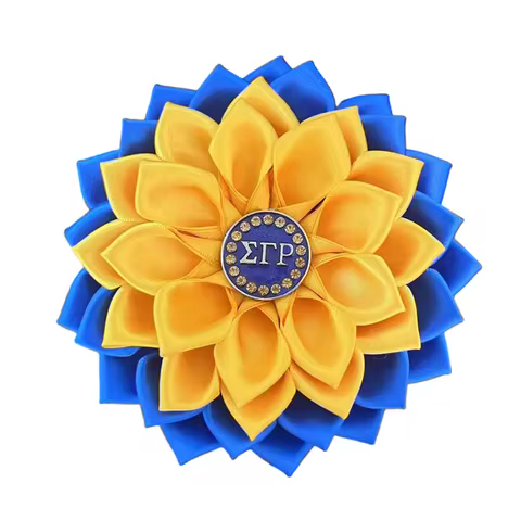 Sigma Gamma Rho Blue yellow corsage