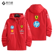 เสื้อแจ็คเก็ตแข่งรถสีแดง F1 Formula Leclerc 2025 สำหรับผู้ชาย ฤดูใบไม้ผลิ ฤดูใบไม้ร่วง ฤดูหนาว เสื้อ