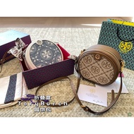 【With Box】Tory Burch New Retro Round Cake Bag Women's Fashion Casual Shoulder Bag