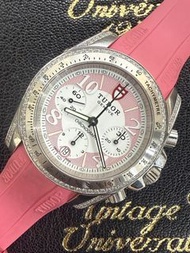 🌈🌈新返貨啦🌈🌈 TUDOR Sport Chronograph 20310 41mm 🌸粉紅格紋面鑽圈 💎Tachymetre 測速刻度內圈 ⏱️經典三眼計時功能⚙️自動機芯 ⚙️原廠粉紅色橡膠錶帶