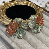 Earrings Broken Old B7-4 Colorful Leaves Leaves
