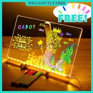 LED Drawing Board Luminous Writing Board Message Board Drawing Board for Kid Acrylic Erasable Drawin