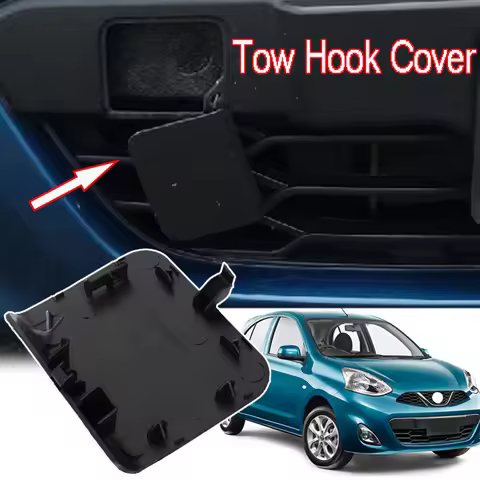Auto Front Lower Bumper Towing Tow Hook Eye Cover Lid Grille Cap For Nissan Micra K14 2014 2015 2016