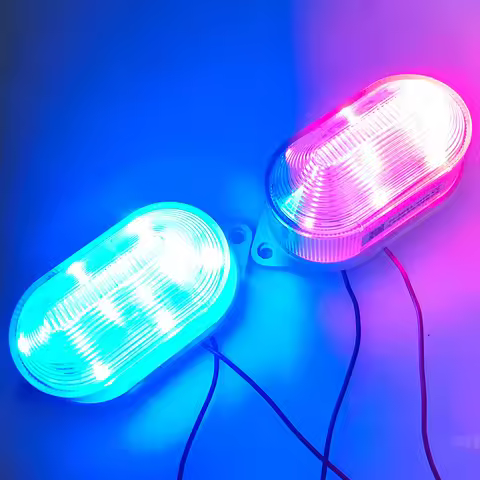 Dual Color Red Blue LED Strobe Signal Warning Light N-3051 Indicator Lamp Small Flashing Light for S