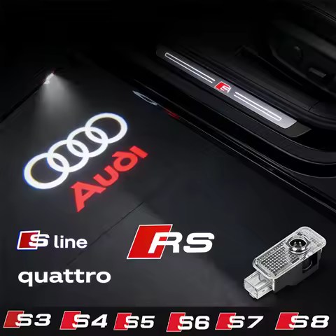 For Audi Sline Q3 A5 A7 A3 Q5 Q7 A4L RS Quattro S3 S4 S6 S5 S7 S8 Car Door Projector Laser Lamp Car 