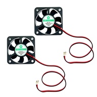2pcs 50x50x10mm 2pin DC 12V Mini Silent Cooling Fan with Wires, 5010 Small Quiet Cooling Fan 50mm, 5