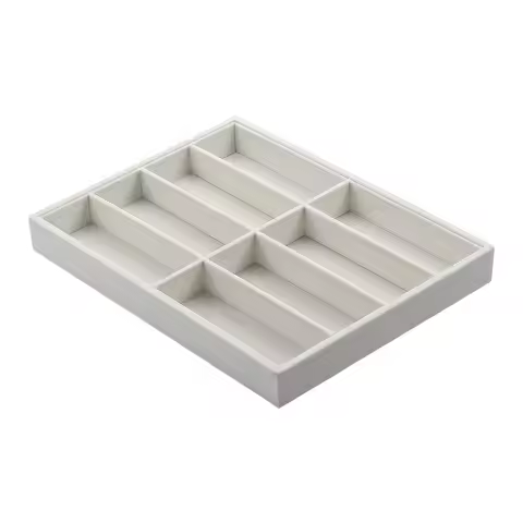 Velvet Organizer Tray for Jewelry Watches Glasses 8 Compartments Stackable Storage Box 35x24x4cm Clo