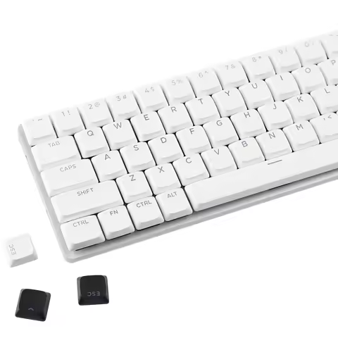 YMDK 127 Keys White Black Ultra-slim Low Profile Dye-Sub Backlit Shine Through Keycaps for Nuphy Key