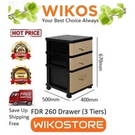 Lowest Price [Wikostore] Felton FDR260 Durable Drawer 3 Tiers 1B2S (16"W x 20"D x 26.5"H)