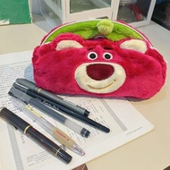 Kotak Pensil Bulu Lembut Tempat Penyimpanan Alat Tulis Pouch Pencil Case Dua Sisi Karakter Lotso Ali
