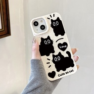 🇹🇭จัดส่งทันที❤️การ์ตูนแมวน่ารัก เคสไอโฟน11 TPU เคสโทรศัพท์มือถือ For iPhone 15 11 14 13 12 Pro max 7 8พลัส 8 Plus XR SE 2020 SE2 กันกระแทก เนื้อแมท เรียบง่าย เคสไอโฟน