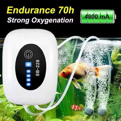 Aquarium Fish Tank Oxygen Pump Charging Dual-Purpose Air Pump Usb Household Portable Fishing Mute 48