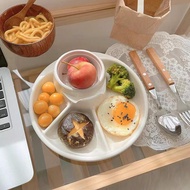 Keto Diet Plate with Compartment Baby Kids Children Snack Meal Set Pinggan Suku Suku Separuh Bowl 减肥