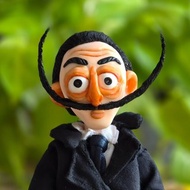 OOAK Clay Figurine Salvador Dalí doll Handmade Art Doll Collectible Figurine