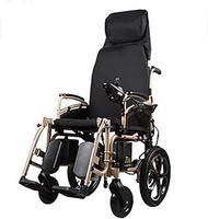 Wheelchair Foldable And Lightweight Intelligent Automatic Multifunction High Back Lithium Battery Black And Golden