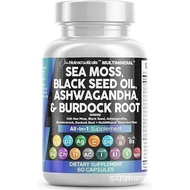 MultiMineral Sea Moss Black Seed Oil Ashwagandha Turmeric Bladderwrack Burdock Vitamin C Vitamin D3 
