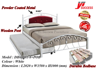 Yi Success Doris Wooden Metal Queen Bed Frame / Wooden Base Metal Bed Frame / Queen Wooden Metal Bed / Katil Queen Besi / Katil Besi