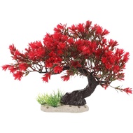 BESTOYARD Fish Tank Decor Artificial Plastic Bonsai Tree, Red Aquarium Ornament for Fish Tanks, 11.8