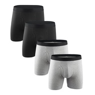 HOT ZHOJXKZHK  631[HOT W] 4Pcs Men Boxer Long Boxer Men Underwear Men Underpants Erkek Natural Cotton Sexy Boxer Shorts Top Brand Underwear Soft Mens