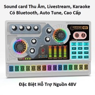 Bộ Sound Card X5 Micro BM900 kèm tai nghe chuyên Hỗ Trợ nguồn 48v Hát Autotune Livestream Thu Âm
