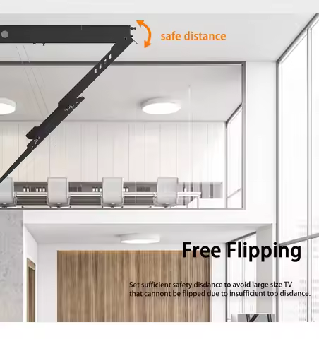 80KG Concealed Electric Pull down Flip up TV Lift Stand 32-90inch Ceiling TV Mounts & Carts