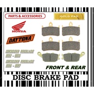 HONDA BRAKE PADS SET CBR900RR FIREBLADE 92-97 FR0NT & REAR DAYTONA TYPE GOLD