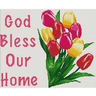 God bless our family5D diamond painting full diamond flowers Rhinestone diamond embroidery bead painting