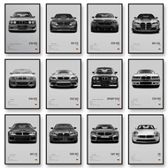 G80 M3C E39 M5 Car Canvas Wall Art Print Poster M5 CS G87 M2 Sports Car Decorative Painting Modern H