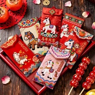 紅包封2026 蛇年紅包封 2026 New Year Style Cartoon Hand-Painted Fuma Cute Horse Series Spring Festival Red En