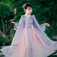 435DFT 2023 Hanfu Children's Women's Dress Girls' Ancien2023汉服儿童女装女童连衣裙女孩古装衣服超仙气古风公主裙 10.19 DE