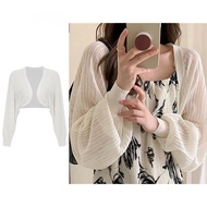 [HZA]Casual Plain Cardigans for Women (White/Black)