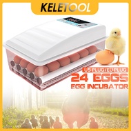 24 Digital Egg Incubator Poultry Hatcher Machine Egg Turner LCD Display Temperature Humidity Alarm F