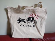 超蝕賣75元 -全新日本名牌正版 Coach 環保布袋購物袋 (非賣品）