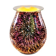 [1390] Electric Wax Warmer 3D Glass Firework Effect Candle Wax Melter Fragrance Oil Warmer for Home Office Bedroom