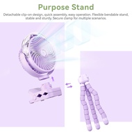 Amgras Stroller Baby Portable Mini Fan Rechargeable 9 Leds/Ultra Quiet/Flexible Tripod/55 Hours (600